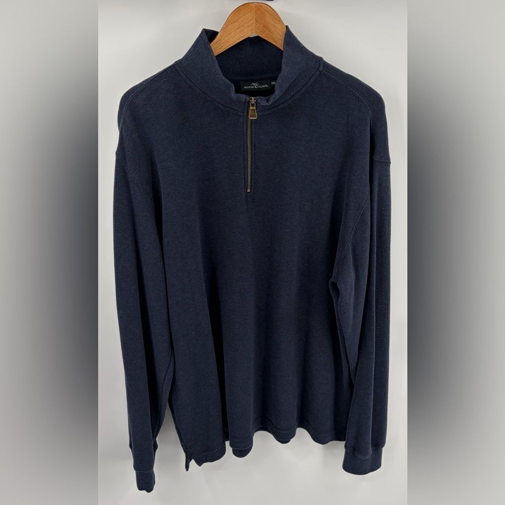 Rodd & Gunn men’s Alton Ave 1/4 zip navy cotton pullover sweatshirt size 2XL
